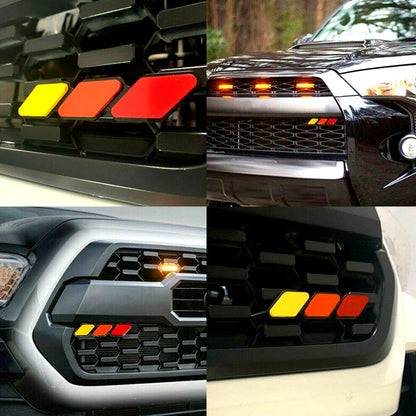 Tri-Color TRD Pro Grille Badge Emblem Auto Proo Parts